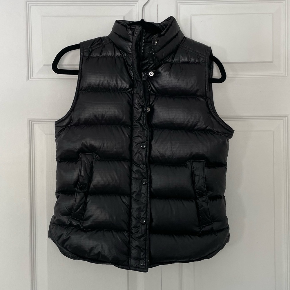J Crew Black Puffer Vest